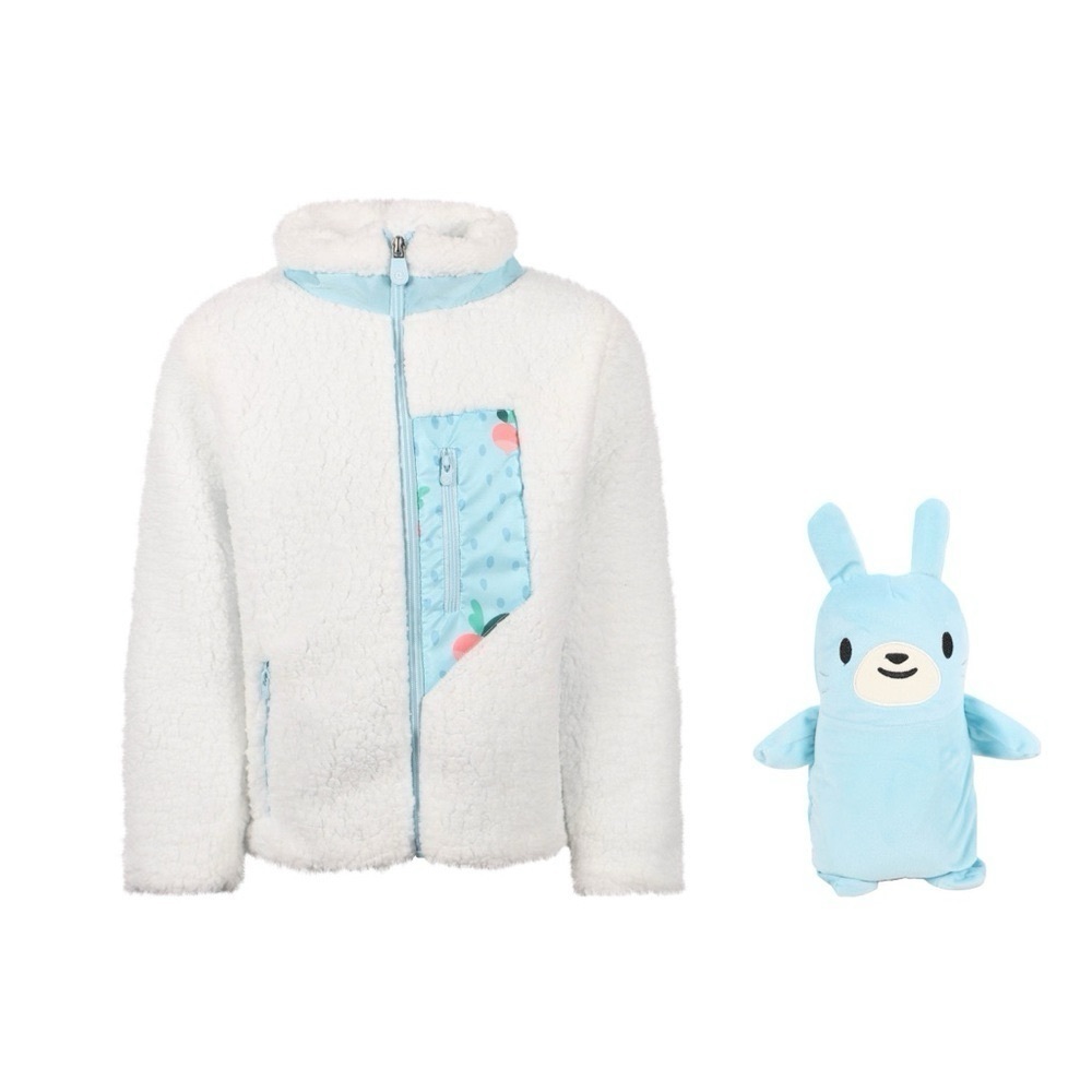 NEW Cubcoats Girls Benne the Bunny Sherpa Jacket blue/white size 4-5